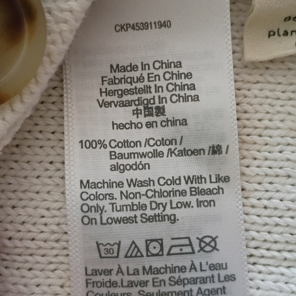 Madewell Women's Cream and Blue Cardigan Sweater.SizeS.pit To Pit22".Very Good C - Picture 7 of 7